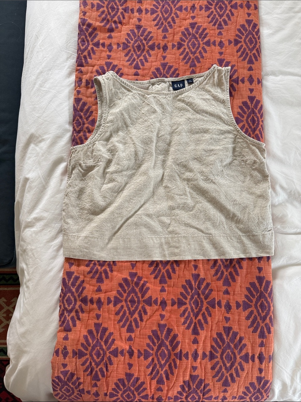 GAP Neutral Beige Knit Sleeveless Crop Top